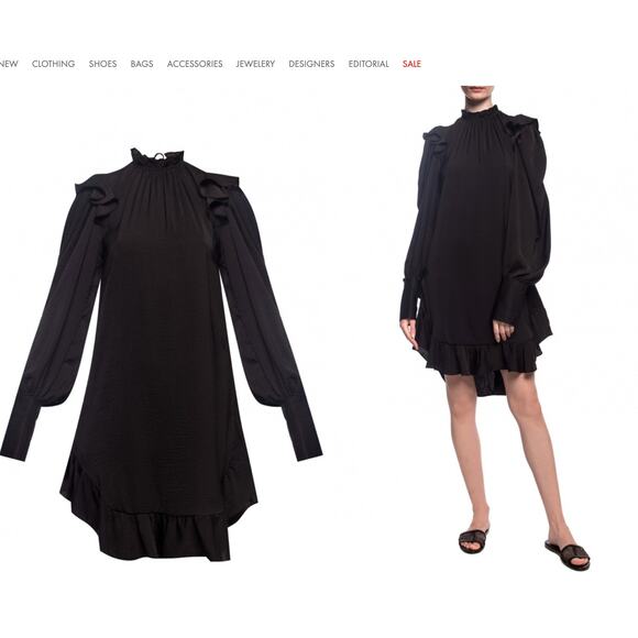 Zadig & Voltaire Defile Black Dress Open Back Ruffle XS NWT - Picture 7 of 7